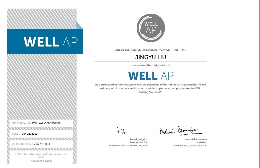 恭喜北京洁卡荣获WELL AP顾问资格